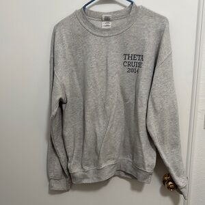 Gildan Gray Crewneck Sweater with Heathered Texture